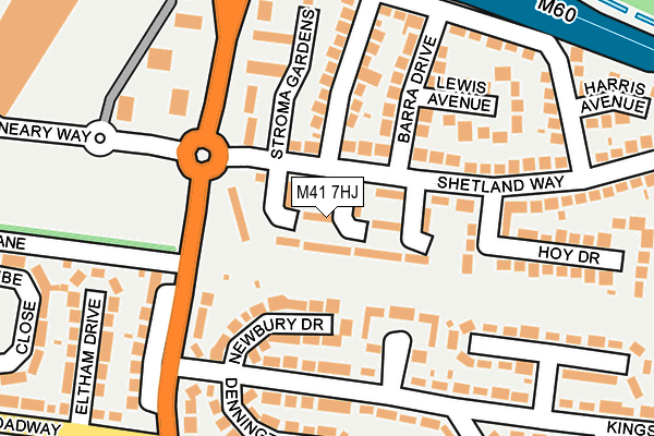 M41 7HJ map - OS OpenMap – Local (Ordnance Survey)