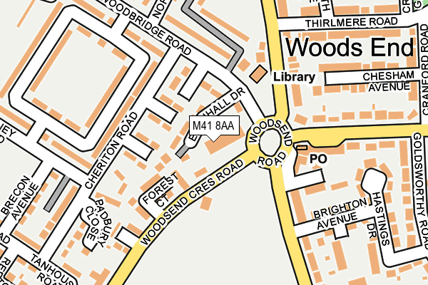 M41 8AA map - OS OpenMap – Local (Ordnance Survey) M41 8AA map - OS OpenMap – Local (Ordnance Survey)