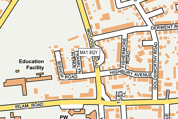 M41 8QY map - OS OpenMap – Local (Ordnance Survey) M41 8QY map - OS OpenMap – Local (Ordnance Survey)