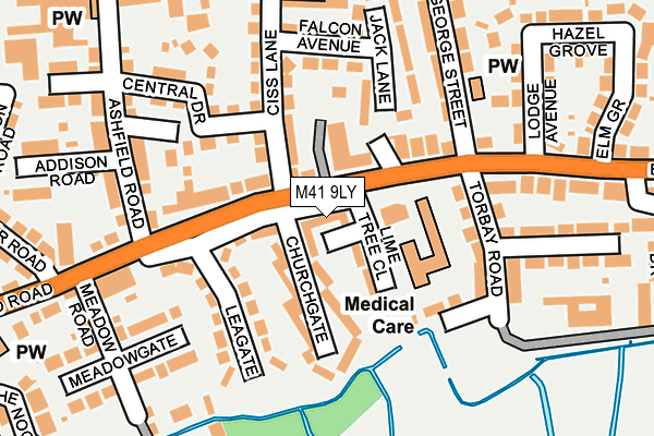 M41 9LY map - OS OpenMap – Local (Ordnance Survey) M41 9LY map - OS OpenMap – Local (Ordnance Survey)