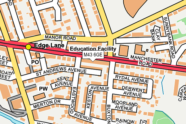 M43 6GE map - OS OpenMap – Local (Ordnance Survey)