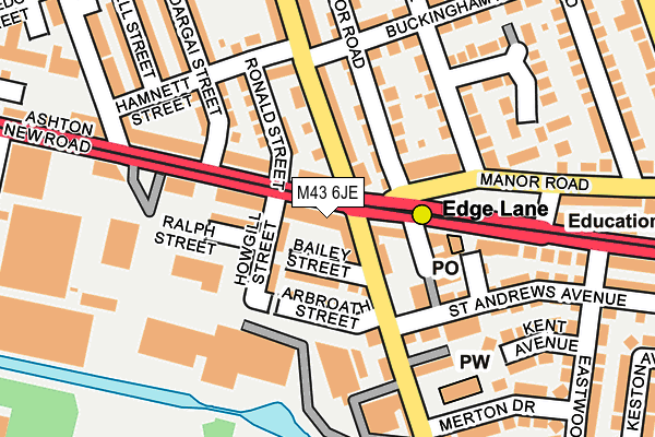 M43 6JE map - OS OpenMap – Local (Ordnance Survey)