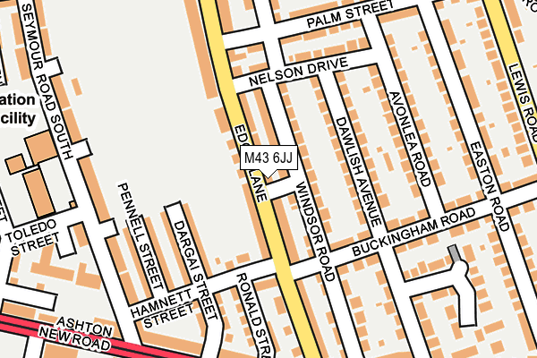 M43 6JJ map - OS OpenMap – Local (Ordnance Survey)