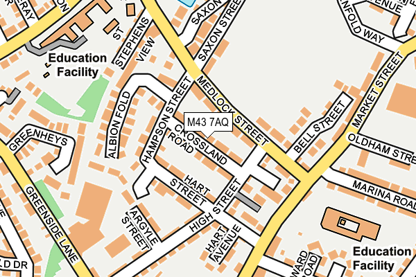 M43 7AQ map - OS OpenMap – Local (Ordnance Survey) M43 7AQ map - OS OpenMap – Local (Ordnance Survey)