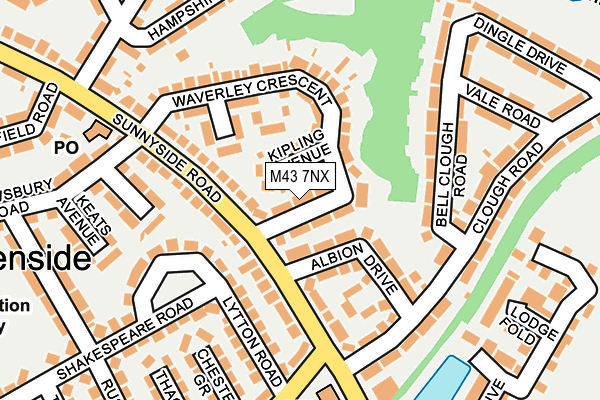 M43 7NX map - OS OpenMap – Local (Ordnance Survey) M43 7NX map - OS OpenMap – Local (Ordnance Survey)