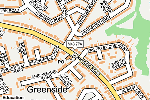 M43 7PA map - OS OpenMap – Local (Ordnance Survey) M43 7PA map - OS OpenMap – Local (Ordnance Survey)
