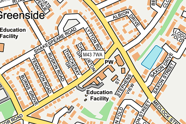 M43 7WA map - OS OpenMap – Local (Ordnance Survey) M43 7WA map - OS OpenMap – Local (Ordnance Survey)
