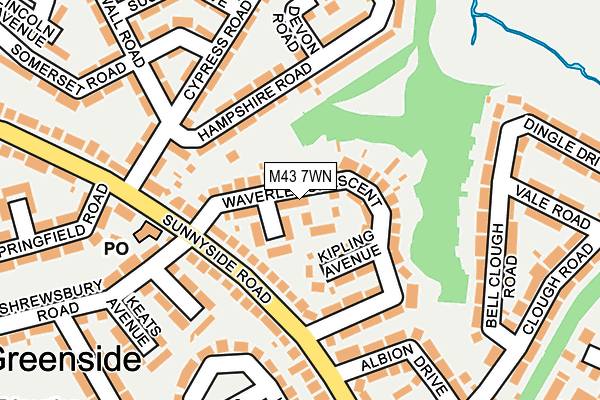 M43 7WN map - OS OpenMap – Local (Ordnance Survey) M43 7WN map - OS OpenMap – Local (Ordnance Survey)