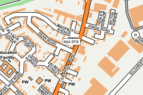 M44 5FW map - OS OpenMap – Local (Ordnance Survey) M44 5FW map - OS OpenMap – Local (Ordnance Survey)