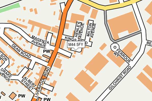 M44 5FY map - OS OpenMap – Local (Ordnance Survey) M44 5FY map - OS OpenMap – Local (Ordnance Survey)