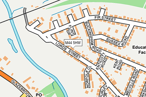 M44 5HW map - OS OpenMap – Local (Ordnance Survey) M44 5HW map - OS OpenMap – Local (Ordnance Survey)