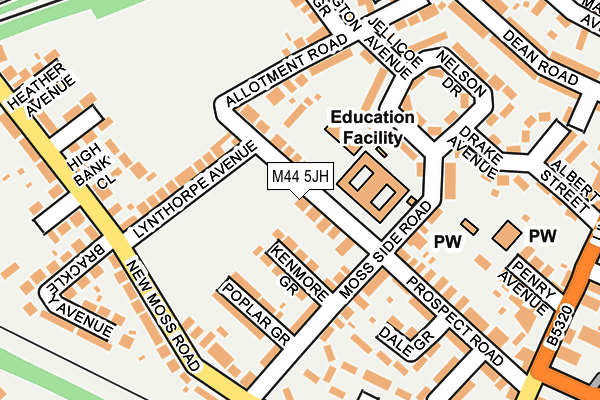 M44 5JH map - OS OpenMap – Local (Ordnance Survey) M44 5JH map - OS OpenMap – Local (Ordnance Survey)