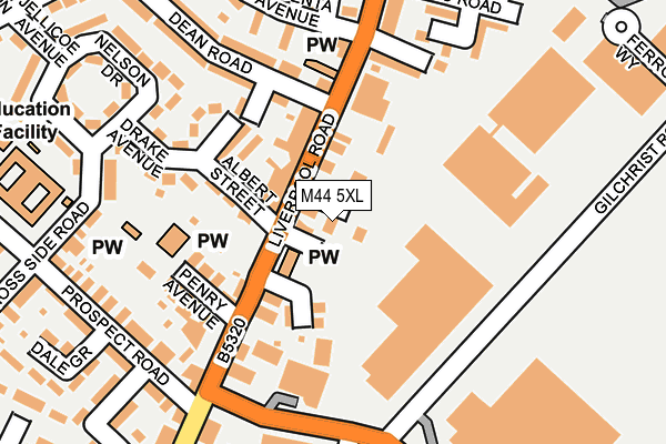 M44 5XL map - OS OpenMap – Local (Ordnance Survey)