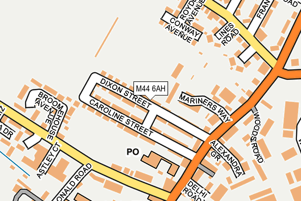 M44 6AH map - OS OpenMap – Local (Ordnance Survey) M44 6AH map - OS OpenMap – Local (Ordnance Survey)