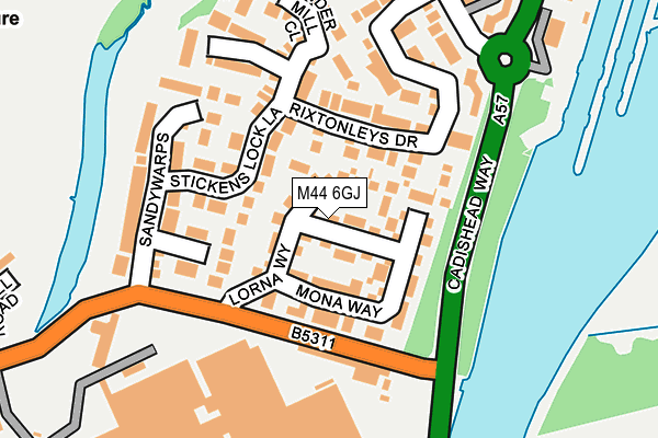 M44 6GJ map - OS OpenMap – Local (Ordnance Survey)