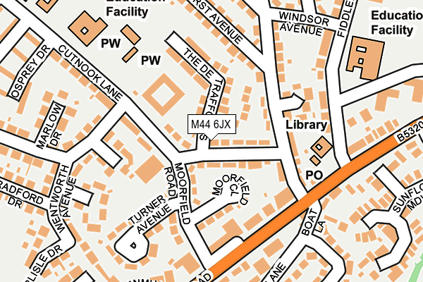 M44 6JX map - OS OpenMap – Local (Ordnance Survey) M44 6JX map - OS OpenMap – Local (Ordnance Survey)