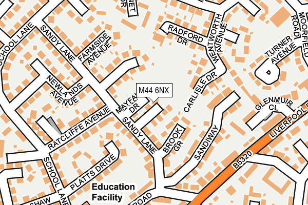M44 6NX map - OS OpenMap – Local (Ordnance Survey) M44 6NX map - OS OpenMap – Local (Ordnance Survey)
