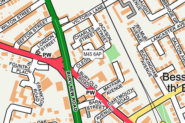 M45 6AP map - OS OpenMap – Local (Ordnance Survey) M45 6AP map - OS OpenMap – Local (Ordnance Survey)