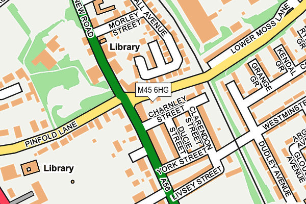 M45 6HG map - OS OpenMap – Local (Ordnance Survey) M45 6HG map - OS OpenMap – Local (Ordnance Survey)