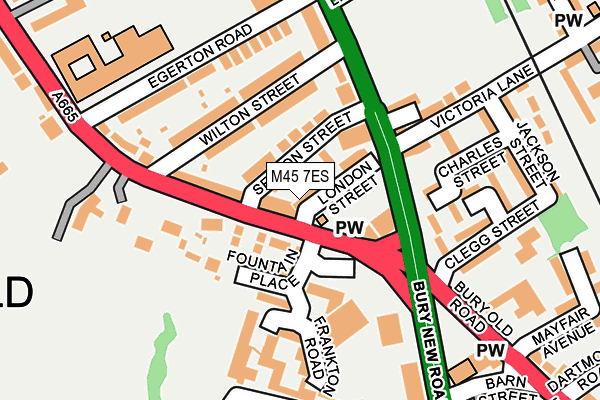 M45 7ES map - OS OpenMap – Local (Ordnance Survey) M45 7ES map - OS OpenMap – Local (Ordnance Survey)