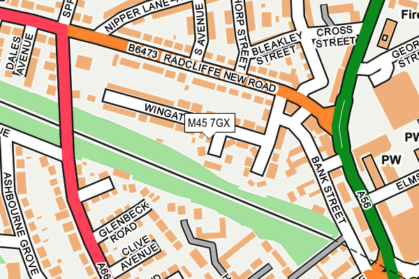 M45 7GX map - OS OpenMap – Local (Ordnance Survey) M45 7GX map - OS OpenMap – Local (Ordnance Survey)