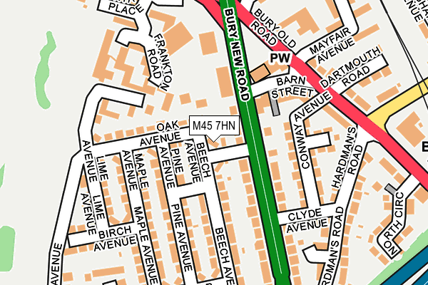 M45 7HN map - OS OpenMap – Local (Ordnance Survey) M45 7HN map - OS OpenMap – Local (Ordnance Survey)