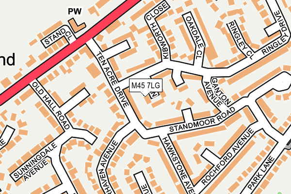 M45 7LG map - OS OpenMap – Local (Ordnance Survey) M45 7LG map - OS OpenMap – Local (Ordnance Survey)