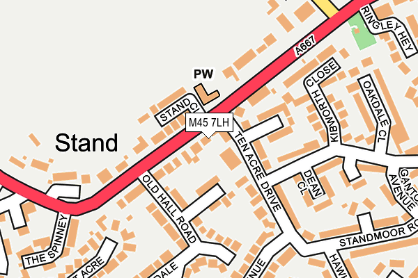 M45 7LH map - OS OpenMap – Local (Ordnance Survey) M45 7LH map - OS OpenMap – Local (Ordnance Survey)