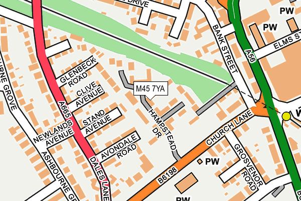 M45 7YA map - OS OpenMap – Local (Ordnance Survey) M45 7YA map - OS OpenMap – Local (Ordnance Survey)