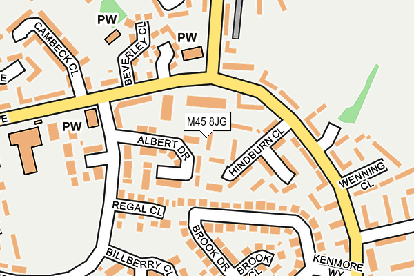 M45 8JG map - OS OpenMap – Local (Ordnance Survey) M45 8JG map - OS OpenMap – Local (Ordnance Survey)