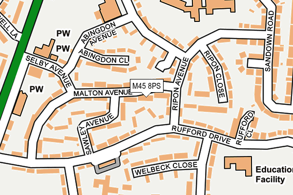 M45 8PS map - OS OpenMap – Local (Ordnance Survey) M45 8PS map - OS OpenMap – Local (Ordnance Survey)