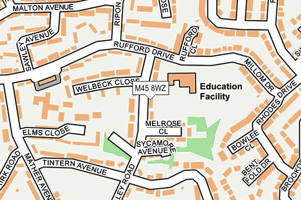 M45 8WZ map - OS OpenMap – Local (Ordnance Survey) M45 8WZ map - OS OpenMap – Local (Ordnance Survey)