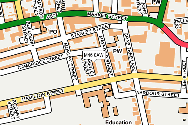 M46 0AW map - OS OpenMap – Local (Ordnance Survey) M46 0AW map - OS OpenMap – Local (Ordnance Survey)
