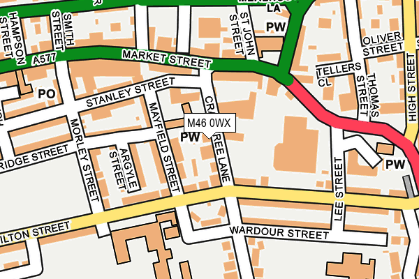 M46 0WX map - OS OpenMap – Local (Ordnance Survey) M46 0WX map - OS OpenMap – Local (Ordnance Survey)