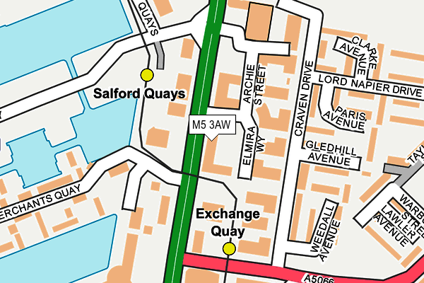 M5 3AW map - OS OpenMap – Local (Ordnance Survey)