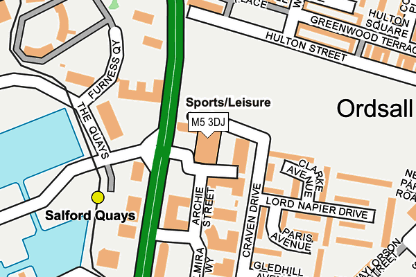 M5 3DJ map - OS OpenMap – Local (Ordnance Survey)