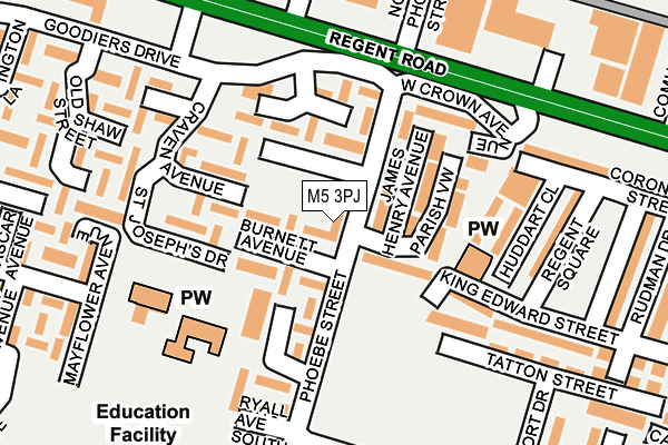 M5 3PJ map - OS OpenMap – Local (Ordnance Survey) M5 3PJ map - OS OpenMap – Local (Ordnance Survey)