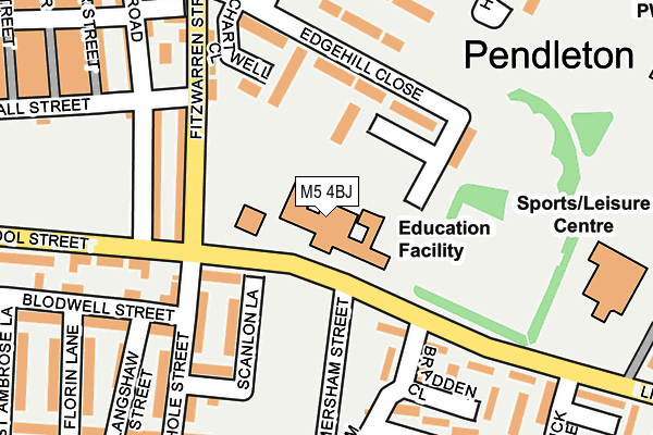 M5 4BJ map - OS OpenMap – Local (Ordnance Survey)