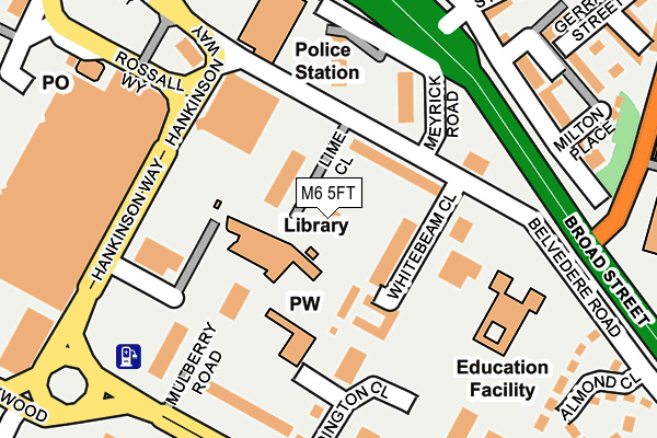 M6 5FT map - OS OpenMap – Local (Ordnance Survey) M6 5FT map - OS OpenMap – Local (Ordnance Survey)