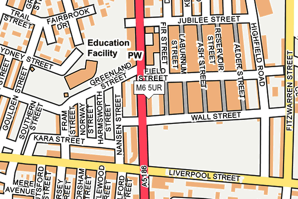 M6 5UR map - OS OpenMap – Local (Ordnance Survey) M6 5UR map - OS OpenMap – Local (Ordnance Survey)