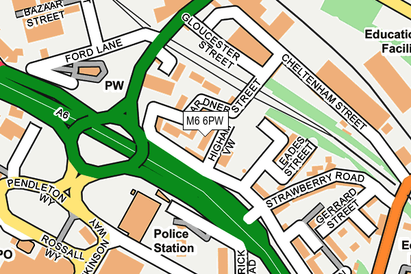 M6 6PW map - OS OpenMap – Local (Ordnance Survey) M6 6PW map - OS OpenMap – Local (Ordnance Survey)