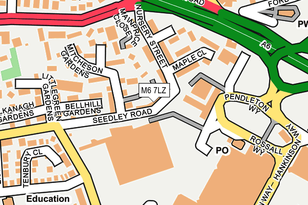 M6 7LZ map - OS OpenMap – Local (Ordnance Survey) M6 7LZ map - OS OpenMap – Local (Ordnance Survey)