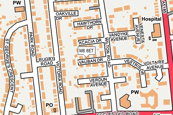 M6 8ET map - OS OpenMap – Local (Ordnance Survey)