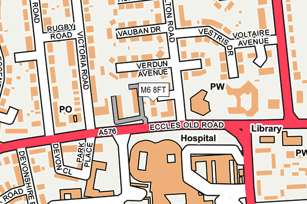 M6 8FT map - OS OpenMap – Local (Ordnance Survey) M6 8FT map - OS OpenMap – Local (Ordnance Survey)