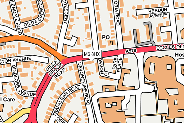 M6 8HX map - OS OpenMap – Local (Ordnance Survey) M6 8HX map - OS OpenMap – Local (Ordnance Survey)