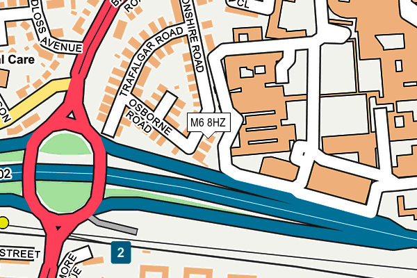 M6 8HZ map - OS OpenMap – Local (Ordnance Survey)