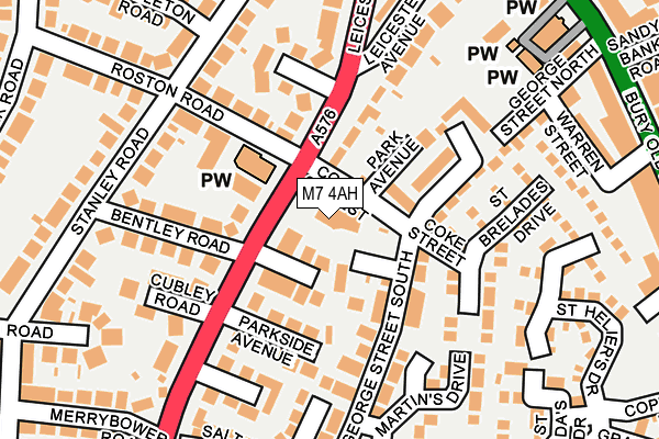 M7 4AH map - OS OpenMap – Local (Ordnance Survey) M7 4AH map - OS OpenMap – Local (Ordnance Survey)