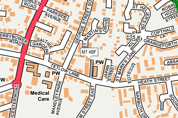M7 4BF map - OS OpenMap – Local (Ordnance Survey) M7 4BF map - OS OpenMap – Local (Ordnance Survey)