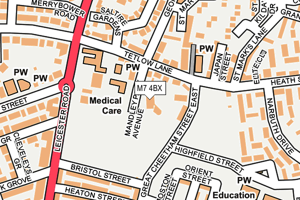 M7 4BX map - OS OpenMap – Local (Ordnance Survey) M7 4BX map - OS OpenMap – Local (Ordnance Survey)
