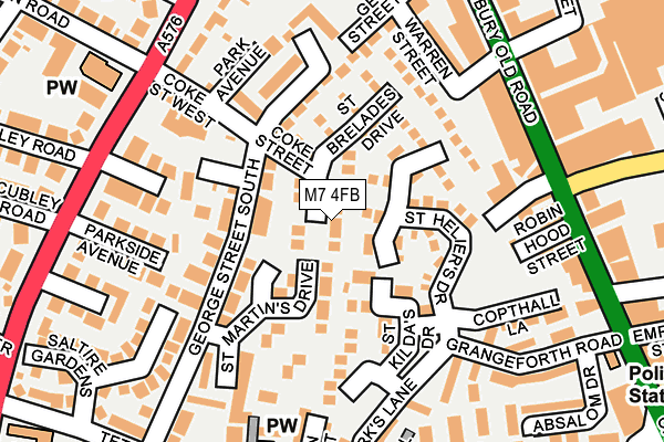 M7 4FB map - OS OpenMap – Local (Ordnance Survey) M7 4FB map - OS OpenMap – Local (Ordnance Survey)
